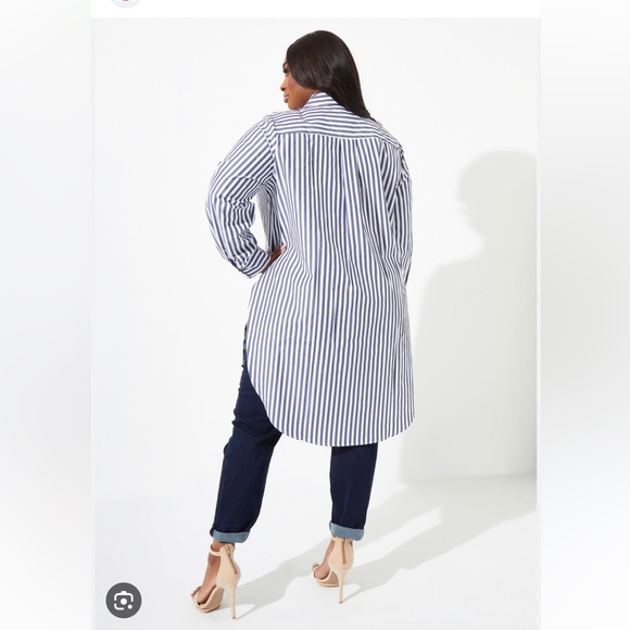 Brand New Striped Blend Shirt Dress or Tunic  Size 26 - Picture 13 of 16